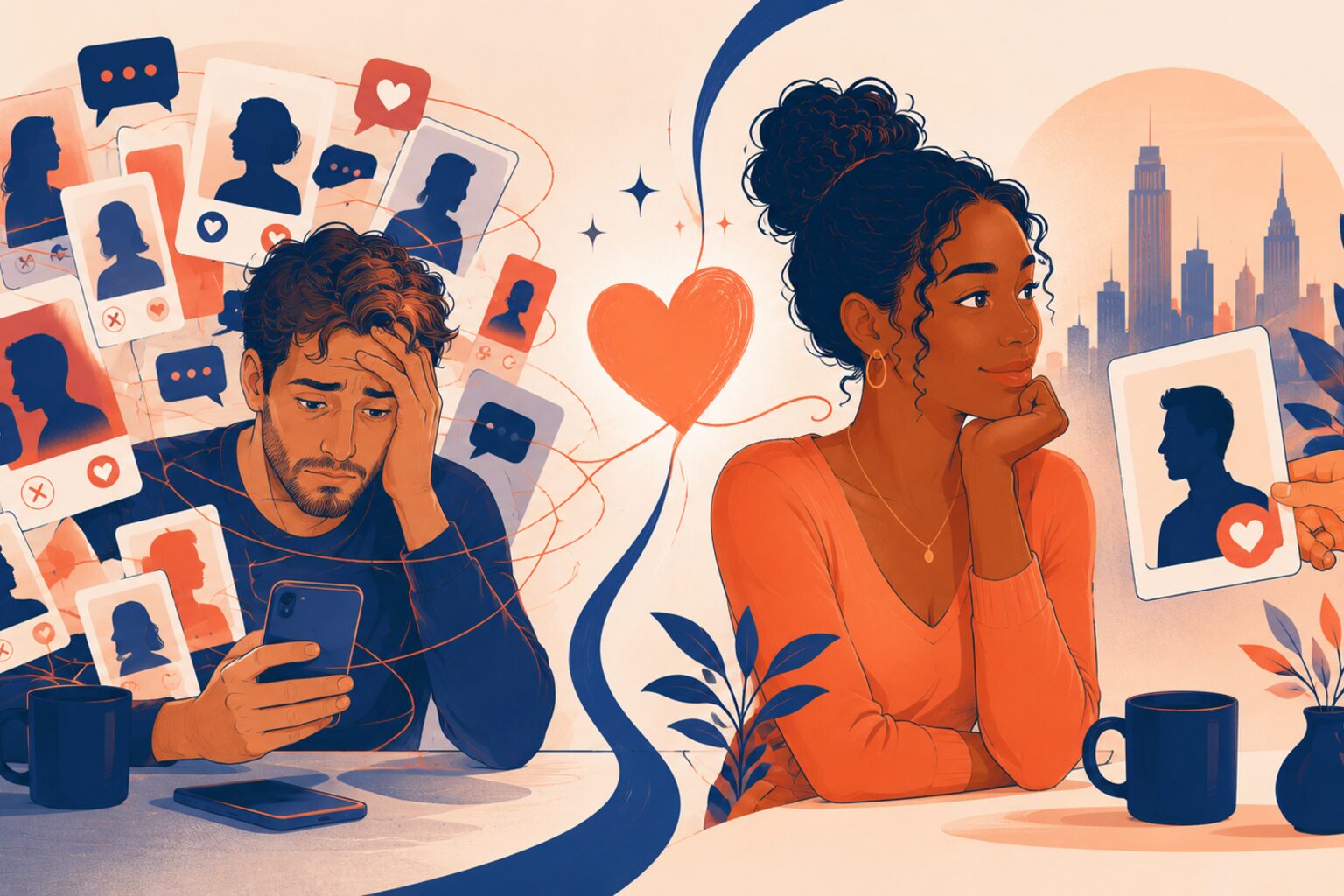 An AI-assisted matchmaker reviewing a small set of hand-picked, compatible introductions