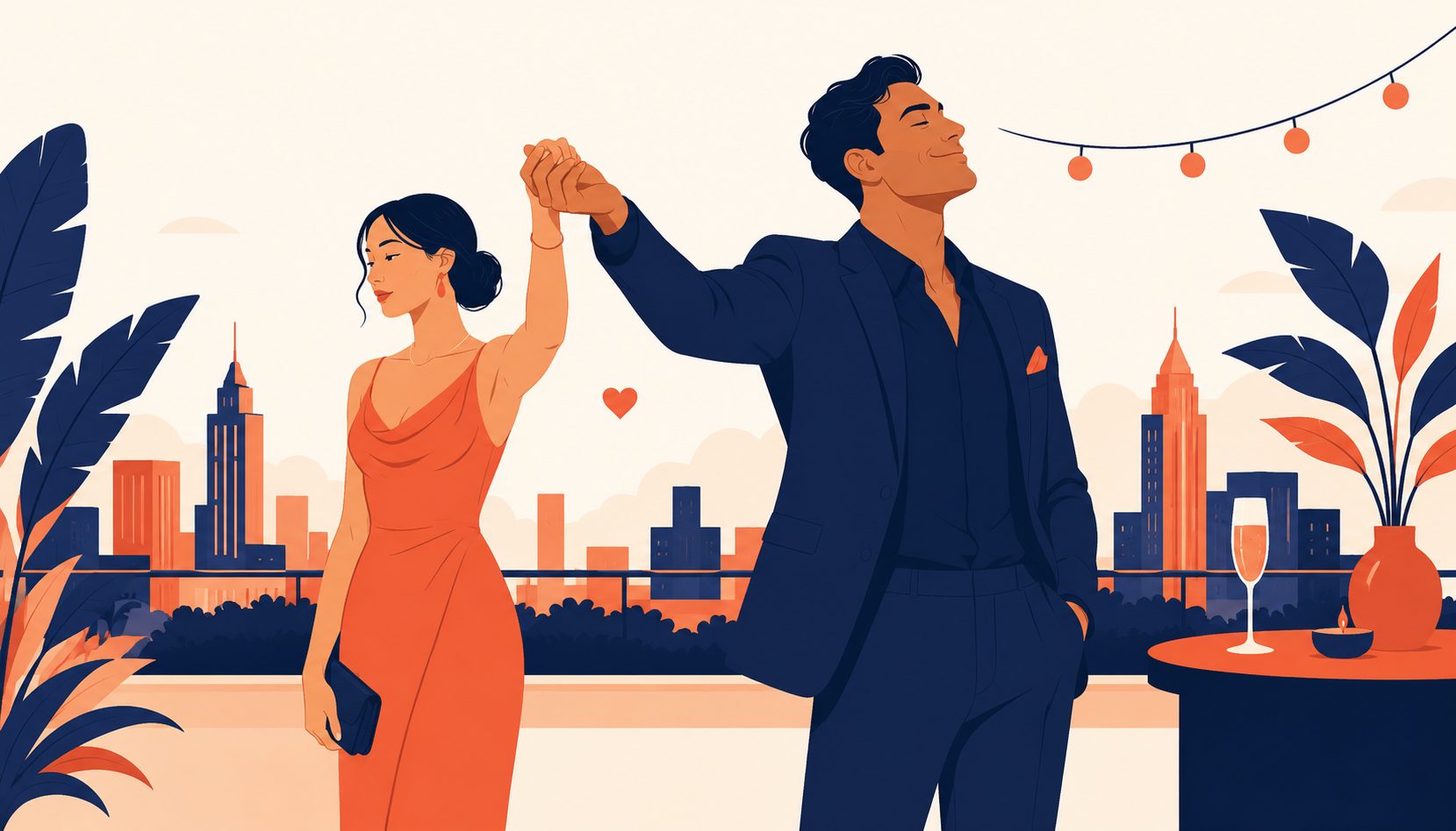A person posing with their date held up like a trophy at a glamorous event